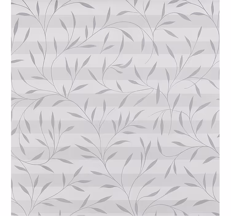 Cortina roller baño plantas blancas y grises - TenVinilo
