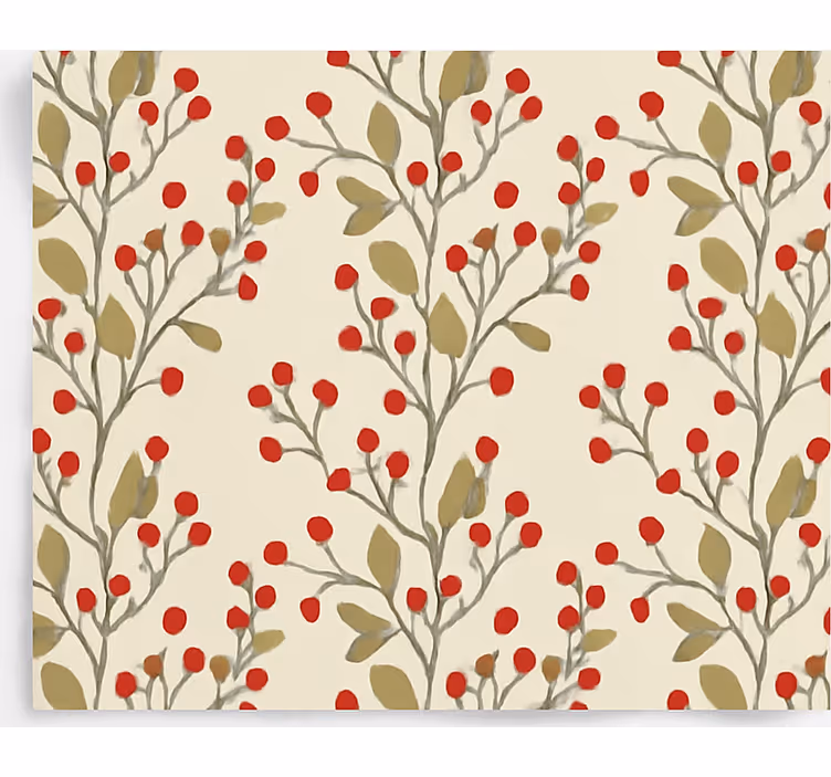 Cortina roller comedor bayas hojas florales - TenVinilo