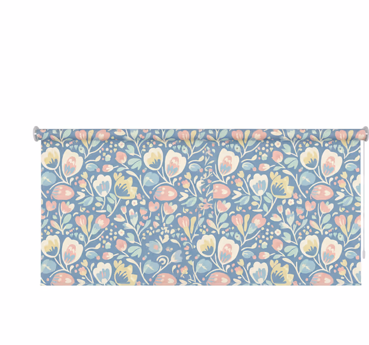 Cortina roller nórdico flores nórdicas pastel - TenVinilo