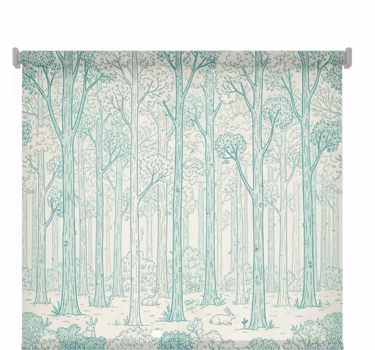 Cortina roller árboles bosque de menta - TenVinilo