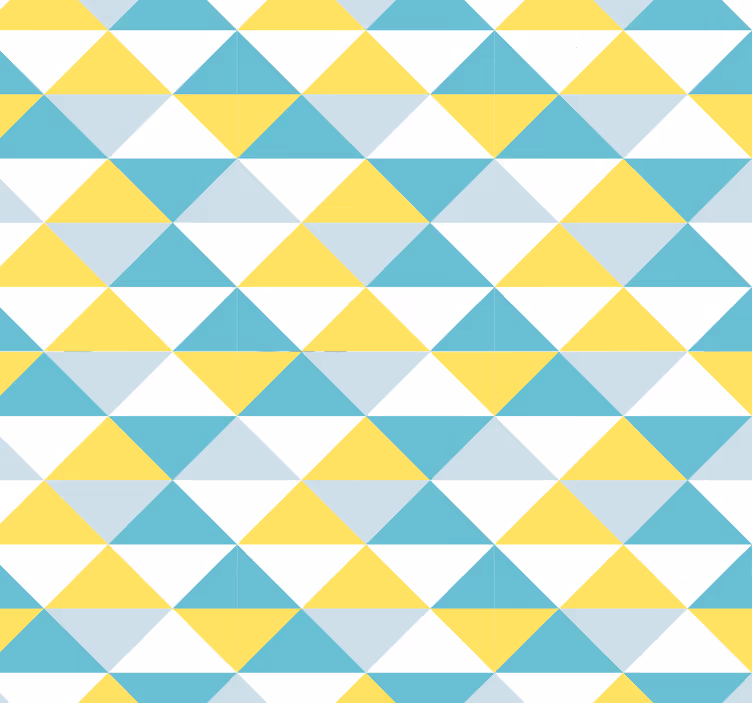 Cortina roller despacho azulejo geométrico amarillo y azul - TenVinilo