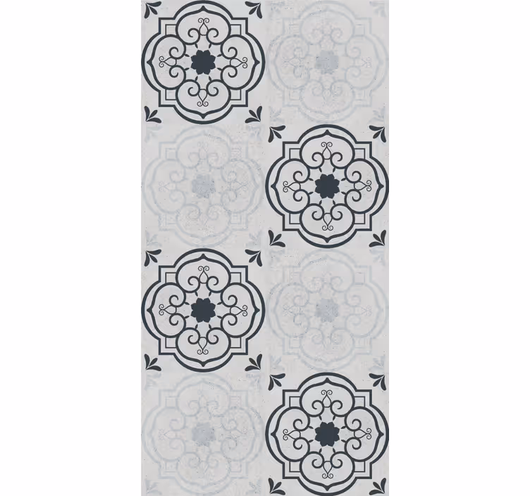 Cortina roller cocina azulejos gris elegante - TenVinilo
