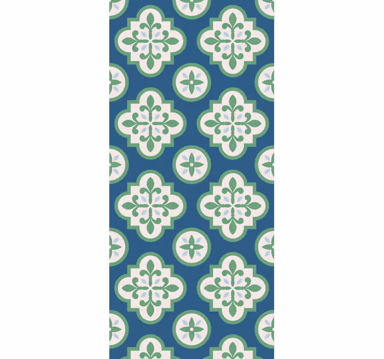 Cortina roller cocina azulejo verde trébol portugués - TenVinilo