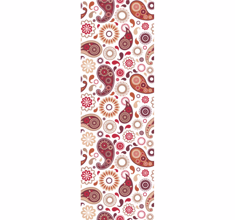 Cortina roller cocina motivo paisley blanco - TenVinilo