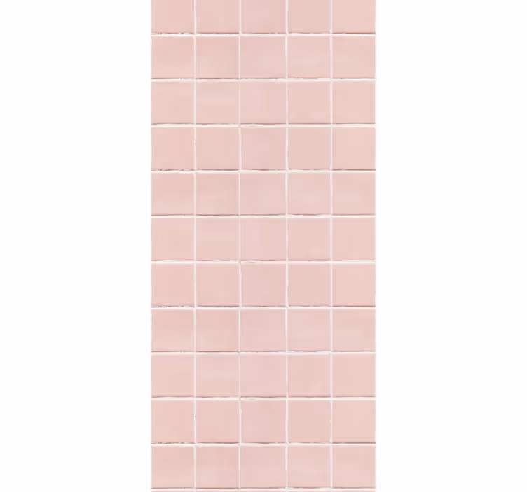 Cortina roller cocina azulejos rosa suave - TenVinilo