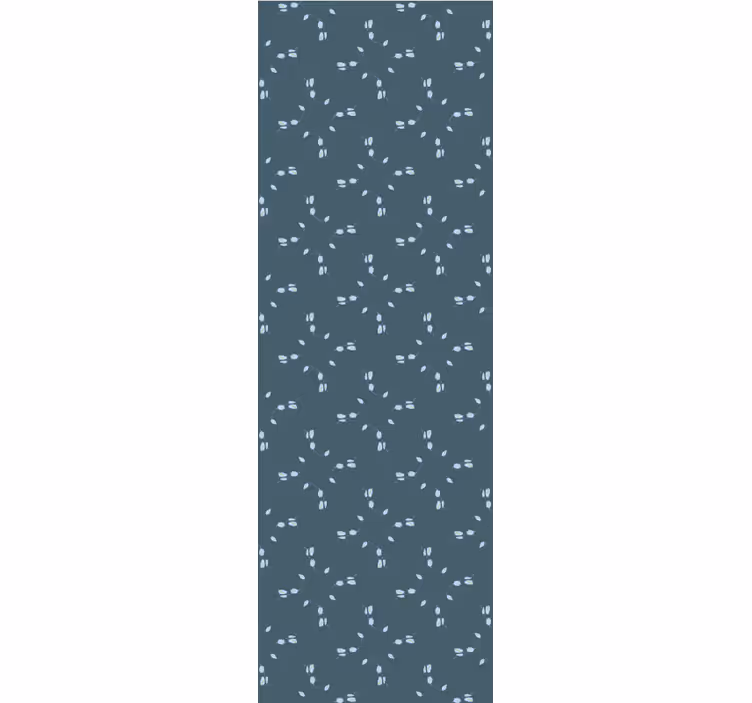 Cortina roller comedor patrón flores magnolia azul - TenVinilo