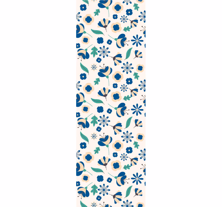 Cortina roller comedor patrón floral blanco provincial - TenVinilo
