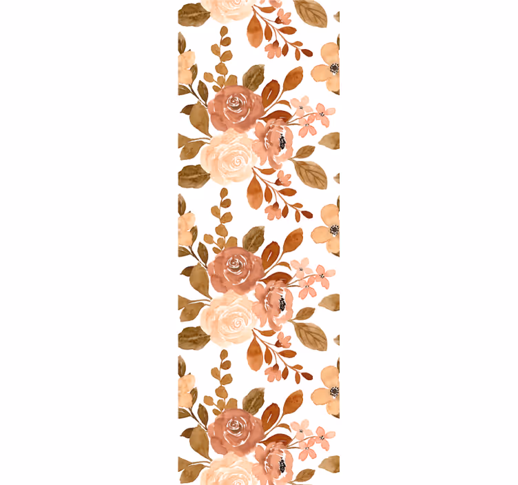 Cortina roller comedor flores pasteles rosa elegante - TenVinilo