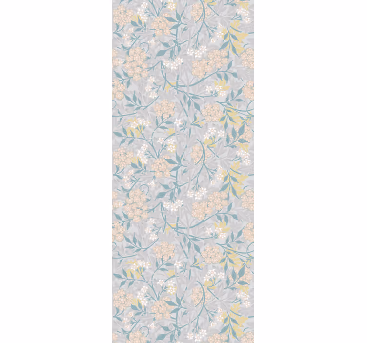 Cortina roller comedor patrón floral elegante 80's - TenVinilo