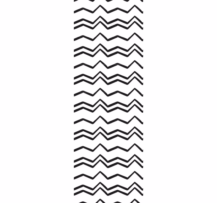 Cortina roller comedor zig zag blanco y negro - TenVinilo