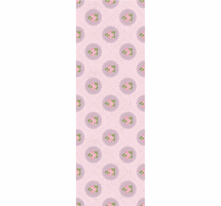 Cortina roller comedor patrón cuadrado rosa shabby chic - TenVinilo