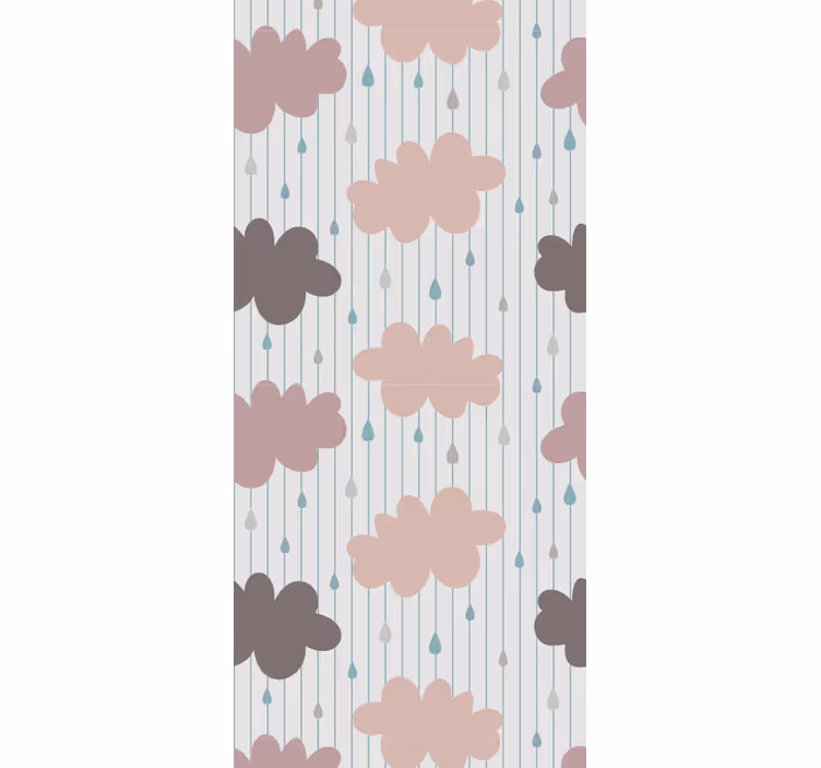 Cortina roller infantil nubes de lluvia rosas - TenVinilo
