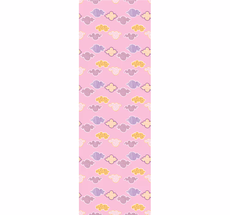 Cortina roller infantil diseño nubes rosas - TenVinilo