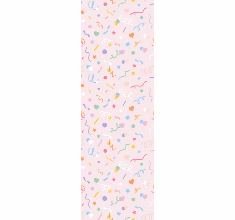 Cortina roller infantil con estampado de confeti pastel - TenVinilo