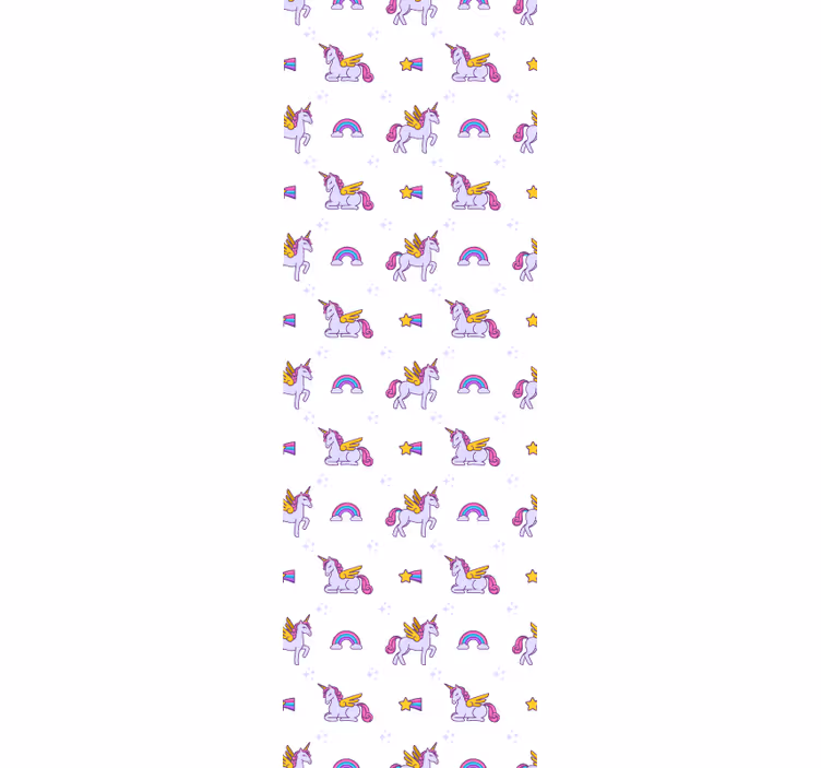 Cortina roller infantil unicornios rosa pastel con alas - TenVinilo