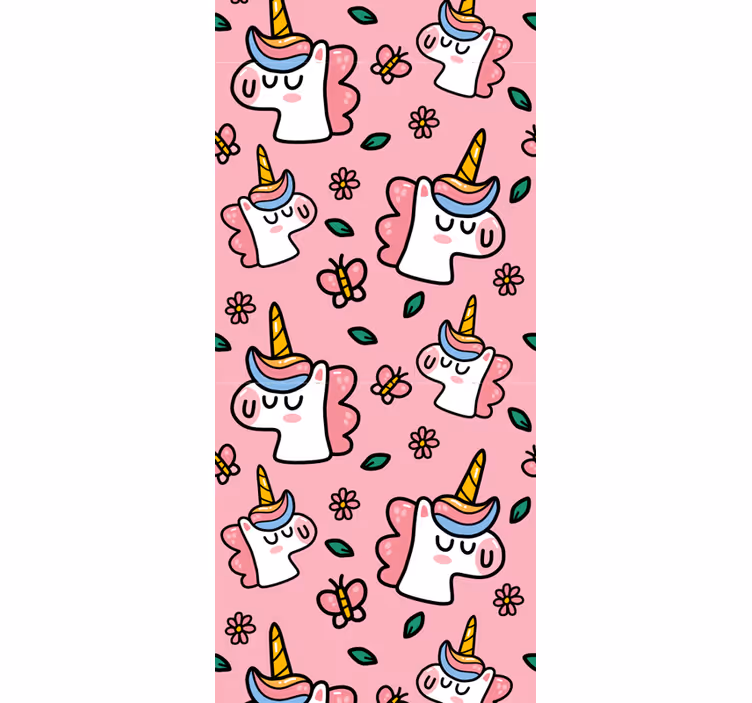 Cortina roller infantil unicornio con flores lindas - TenVinilo