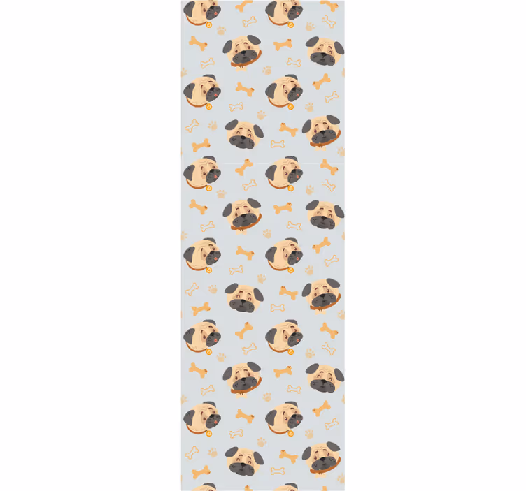 Cortina roller infantil estampado de cachorros bulldog - TenVinilo