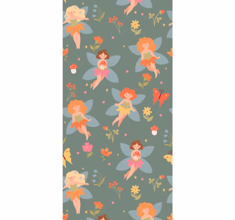 Cortina roller infantil flores de mujer - TenVinilo