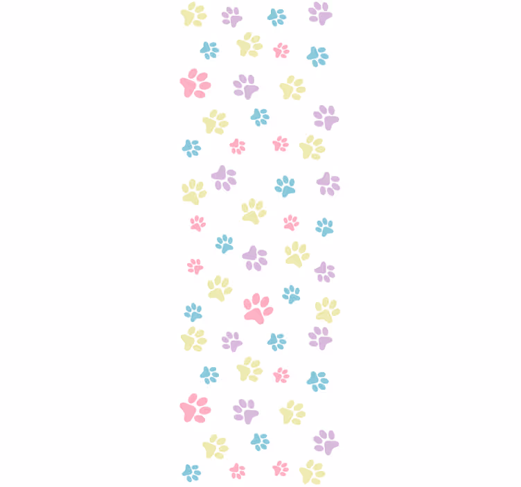 Cortina roller infantil patas de perro coloridas - TenVinilo