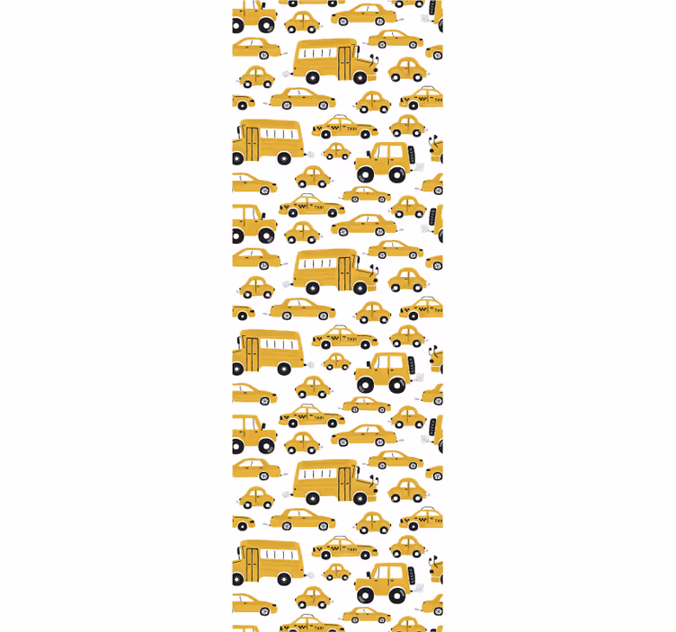 Cortina roller infantil diseño de coche amarillo - TenVinilo