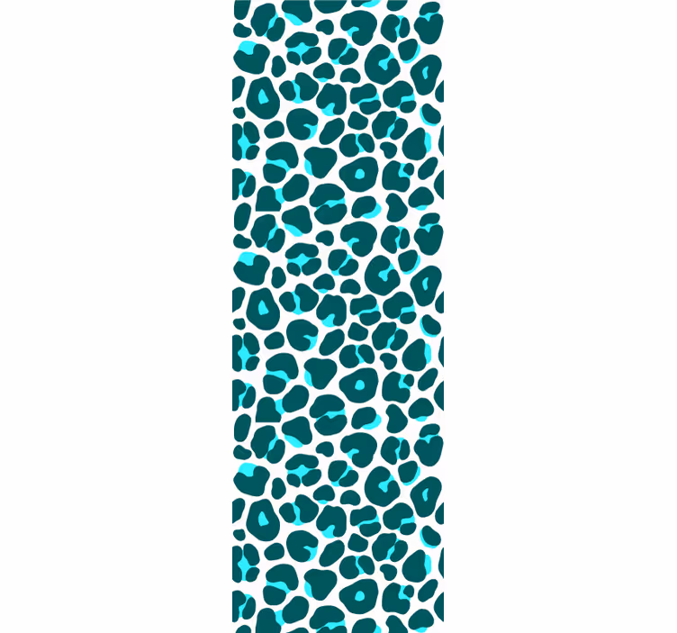 Cortina roller juvenil patrón de leopardo azul y negro - TenVinilo