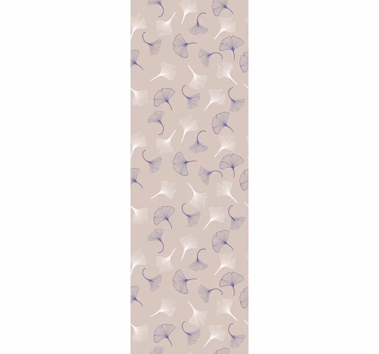 Cortina roller moderno hojas de ginkgo crema - TenVinilo