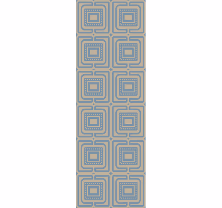 Cortina roller moderno textura de cuadros bronce y azul - TenVinilo