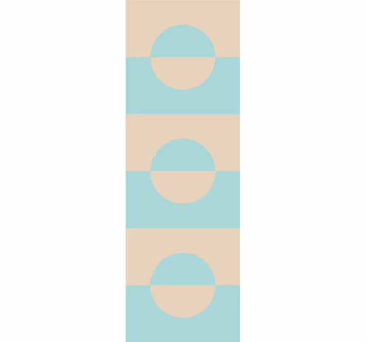 Cortina roller moderno puntos azules y beige con cuadrados - TenVinilo
