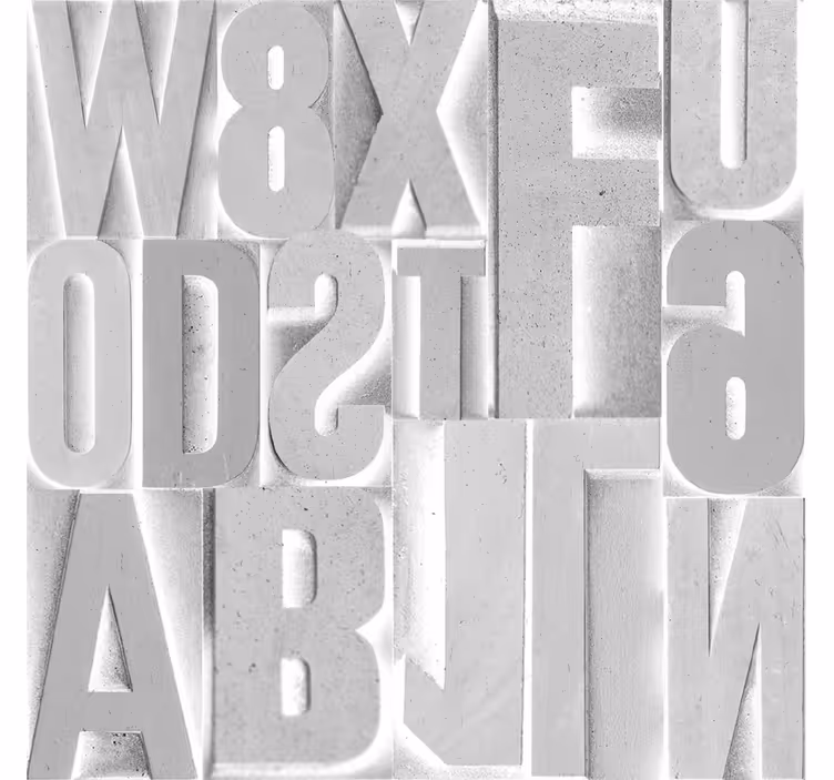 Cortina roller gris letras 3d gris - TenVinilo