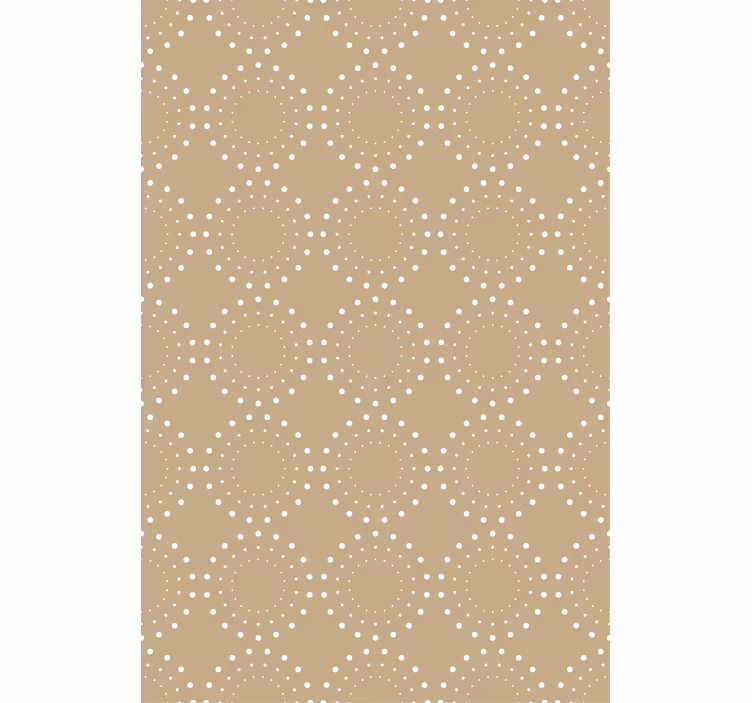 Cortina roller beige fondo beige claro con círculos blancos - TenVinilo
