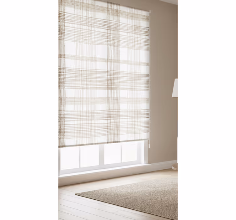Cortina roller beige motivo yute fino beige - TenVinilo