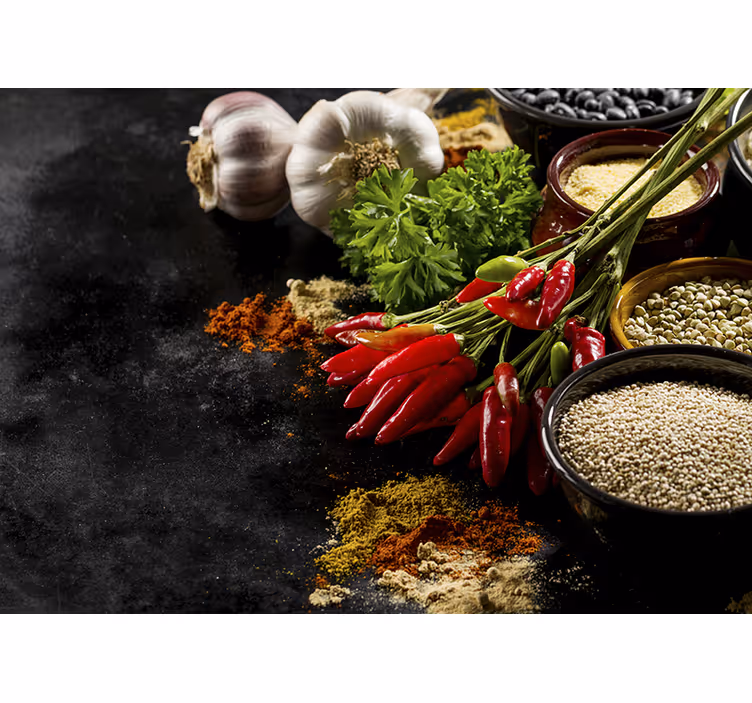 Cortina roller cocina cocinar con especias - TenVinilo