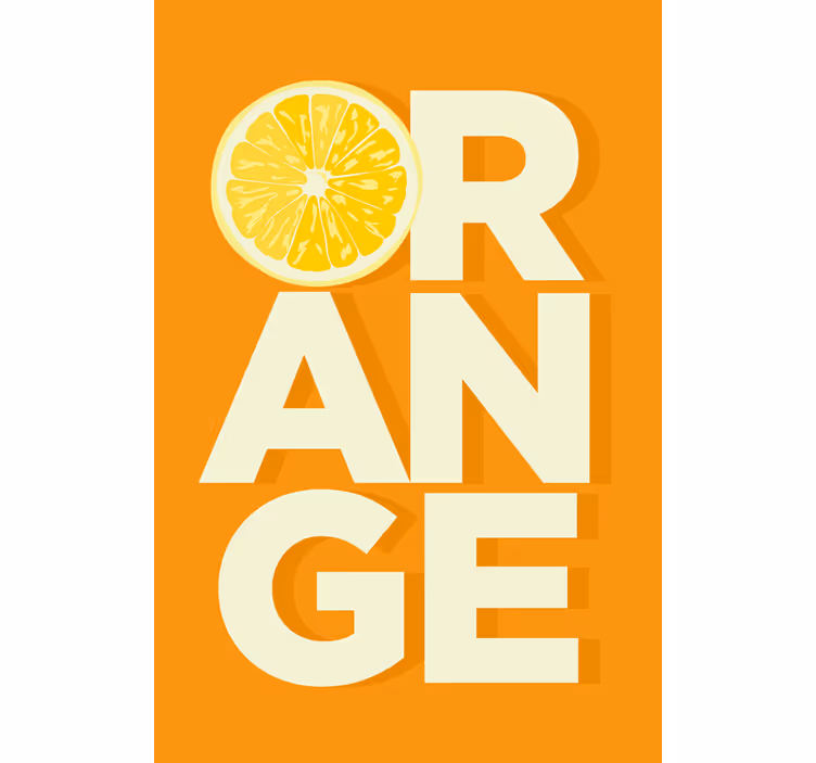 Cortina roller cocina texto de naranja en rodajas - TenVinilo