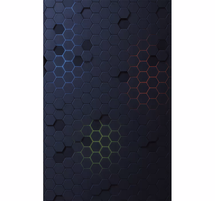 Cortina roller negra patrón hexagonal oscuro 3d - TenVinilo