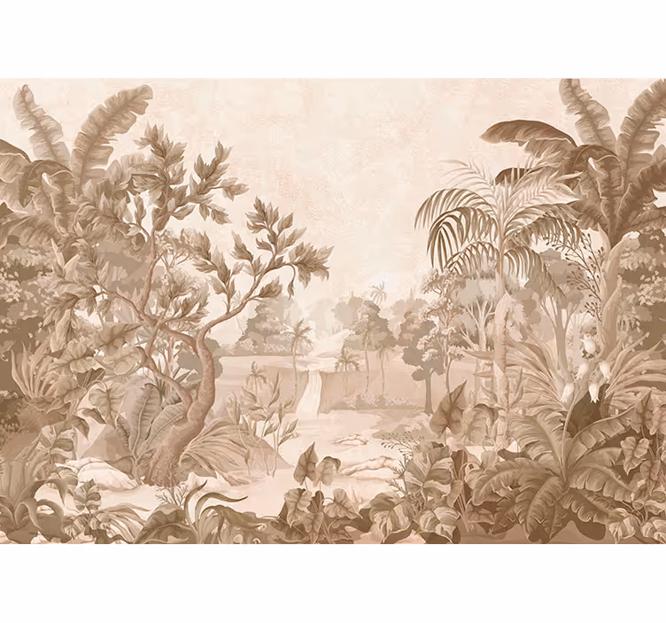 Cortina roller beige vistas de selva tropical - TenVinilo