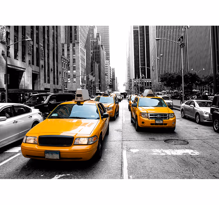 Cortina roller living comedor taxi de nueva york - TenVinilo
