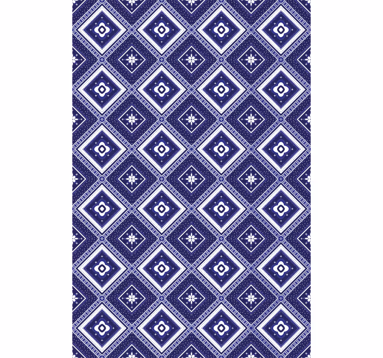 Cortina roller azul motivo de diamante azul - TenVinilo