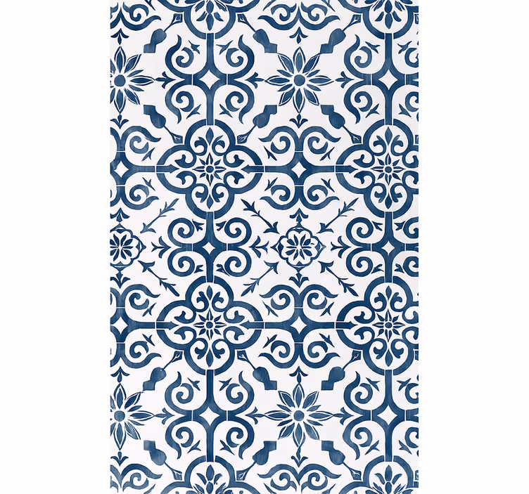 Cortina roller azul azulejo marroquí azul - TenVinilo