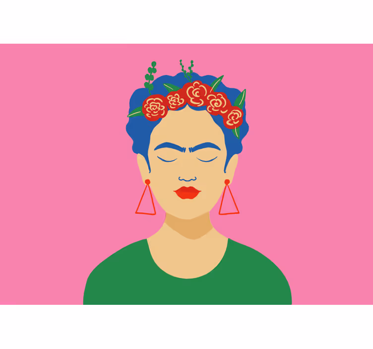 Cortina roller living comedor diseño pop art frida kahlo - TenVinilo
