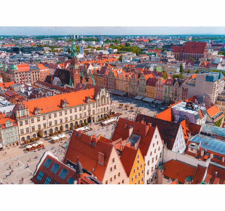 Cortina roller living comedor panorama de wrocław - TenVinilo
