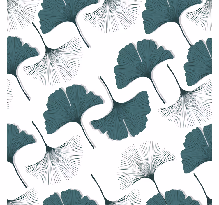 Cortina roller living comedor diseño hojas de ginkgo - TenVinilo