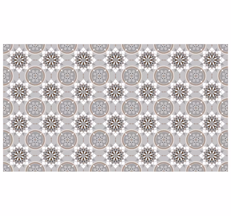 Cortina roller gris azulejo floral del suelo - TenVinilo