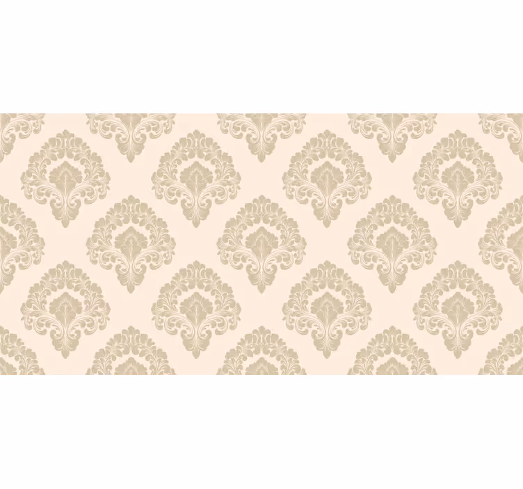 Cortina roller beige con patrón floral dorado provincial - TenVinilo