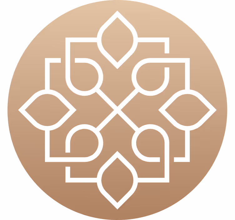Cortina roller beige diseño mandala de líneas geométricas - TenVinilo