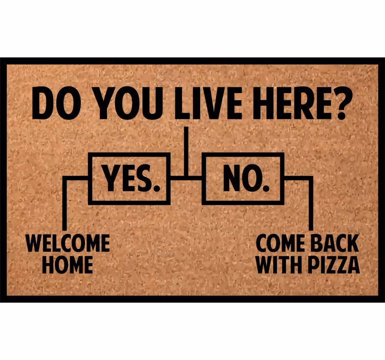 Cortina roller beige ¿vives aquí pizza? - TenVinilo