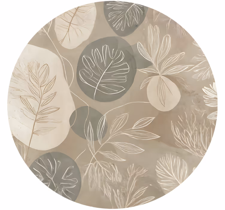 Cortina roller beige abstracto botánico neutro - TenVinilo