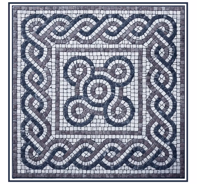 Cortina roller habitación mosaico de piedras redondas - TenVinilo