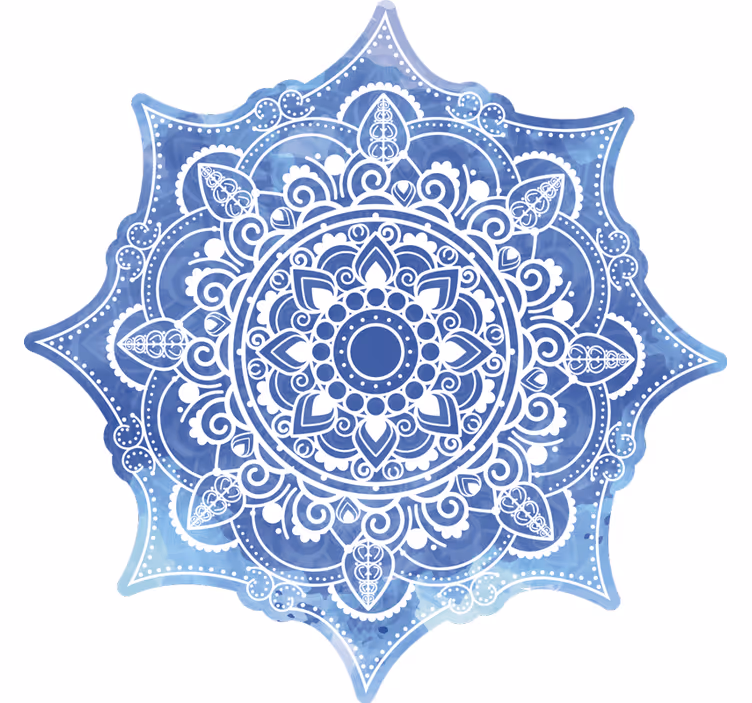 Cortina roller habitación mandala azul acuarela - TenVinilo