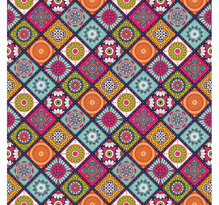 Cortina roller habitación patrón mandala colorido - TenVinilo