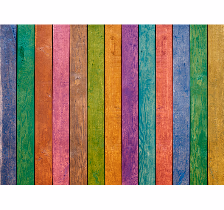 Cortina roller habitación patrón multicolor madera - TenVinilo